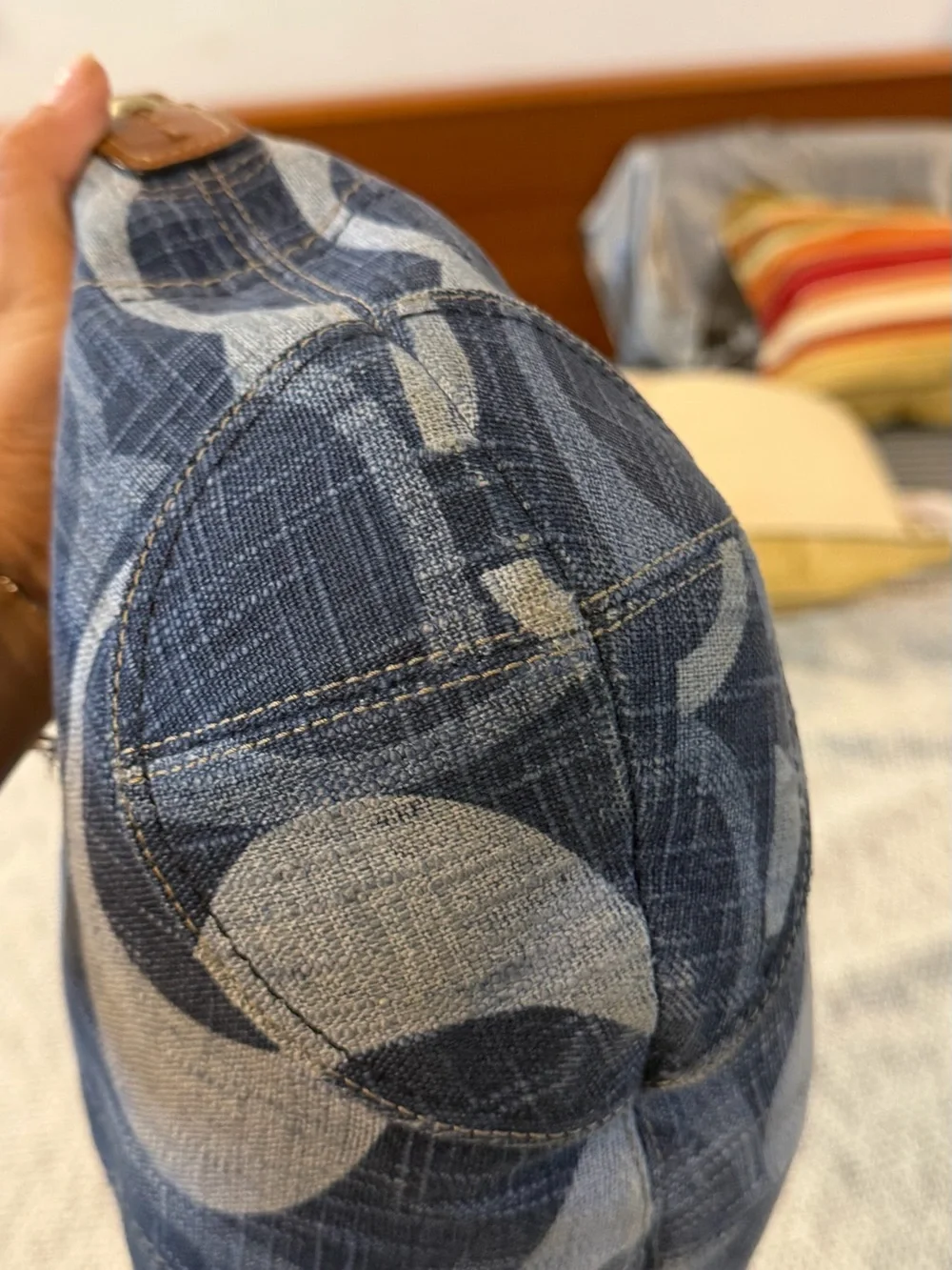 Coach Denim Signature Hobo Shoulder Bag in Blue Denim